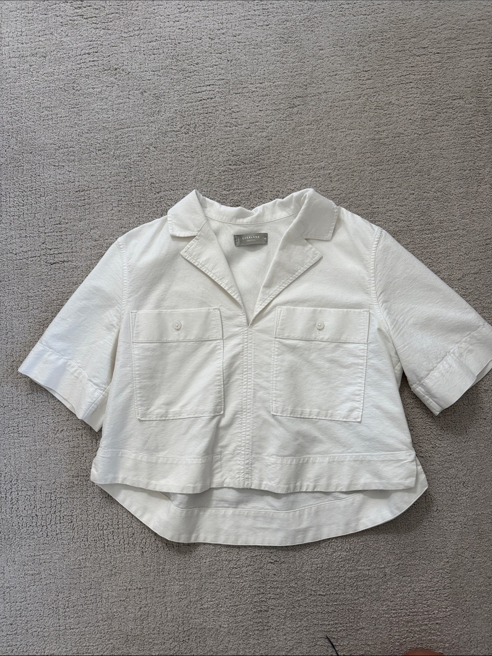 Everlane Linen-Blend White Short-Sleeve